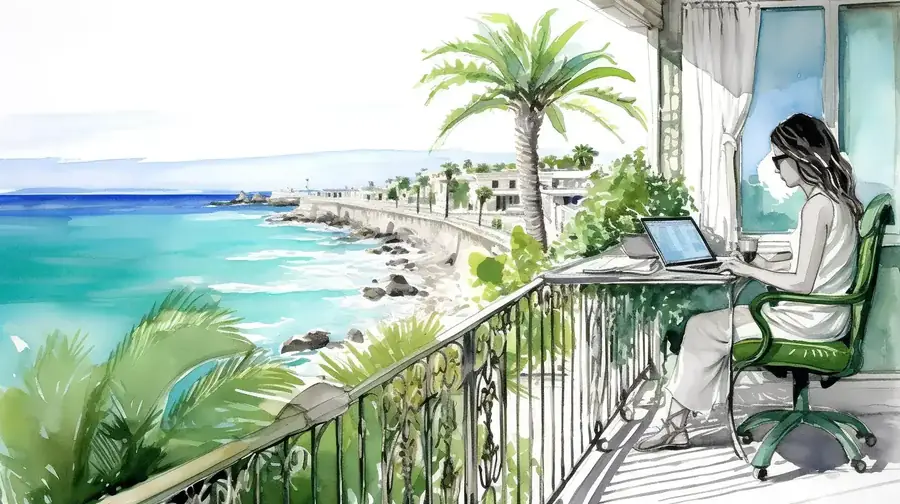Freelance instructional designer working remotely, representing tips for building a successful ID practice
