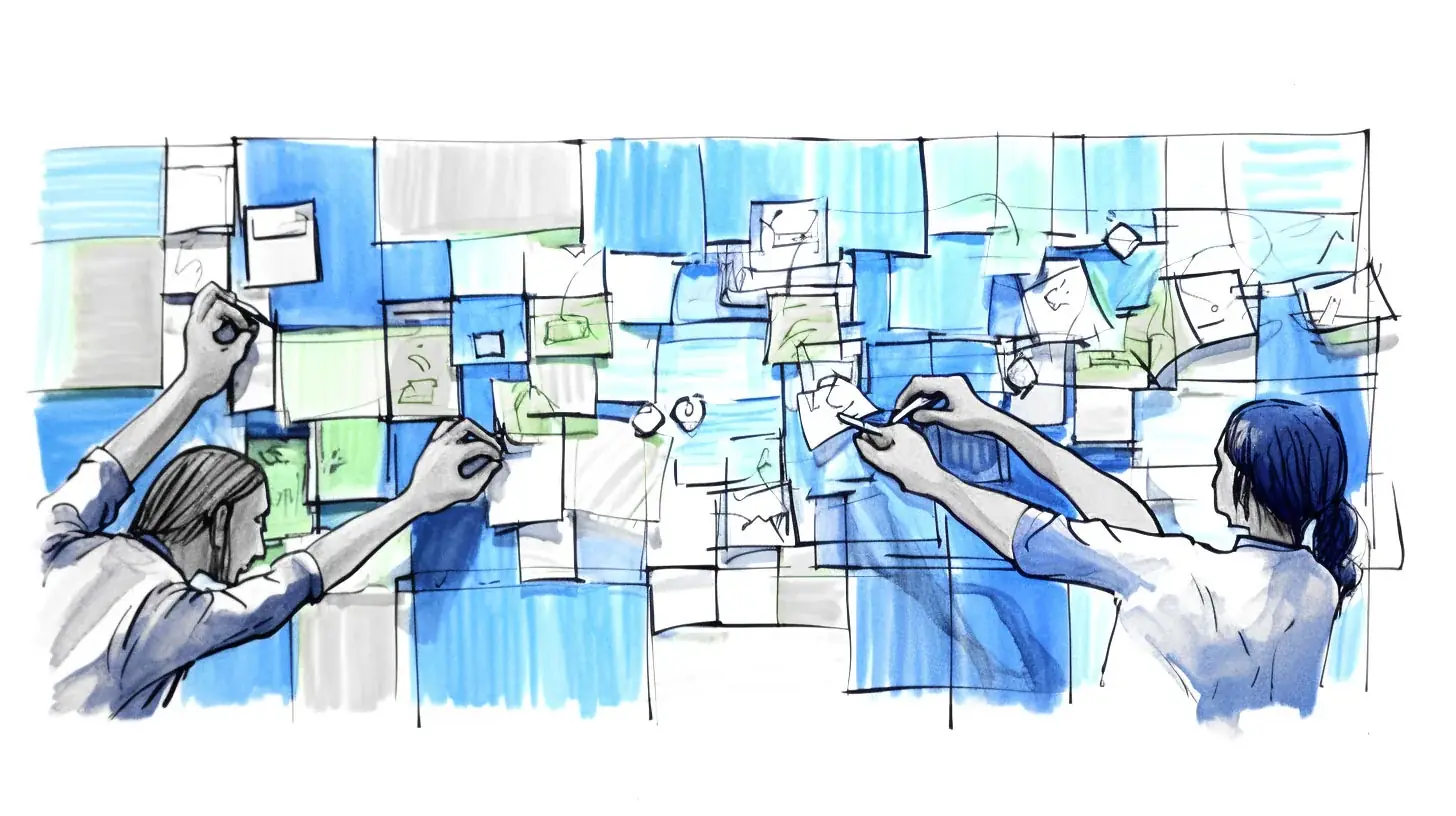 Collaborative design thinking process applied to learning experience design with human-centred methodology