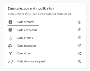 Admin Data Streams in Google Analytics