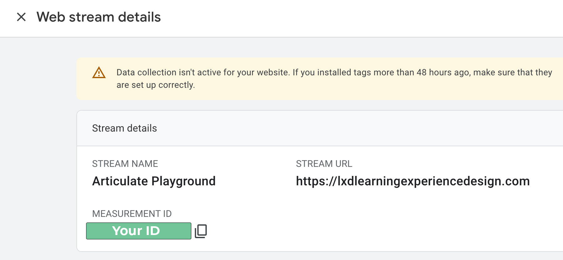 Your Measurement ID in Google Analytics